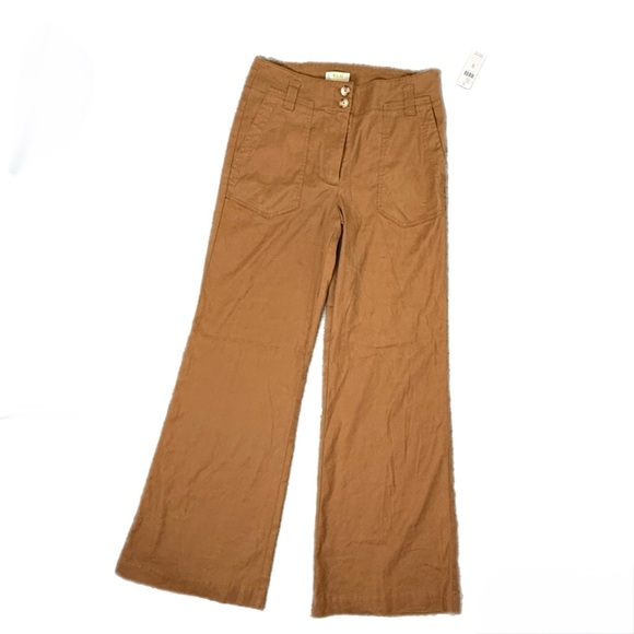 Pants - NWT Anthropologie Maeve The Naomi Wide Leg Flare Pants Bronze 10